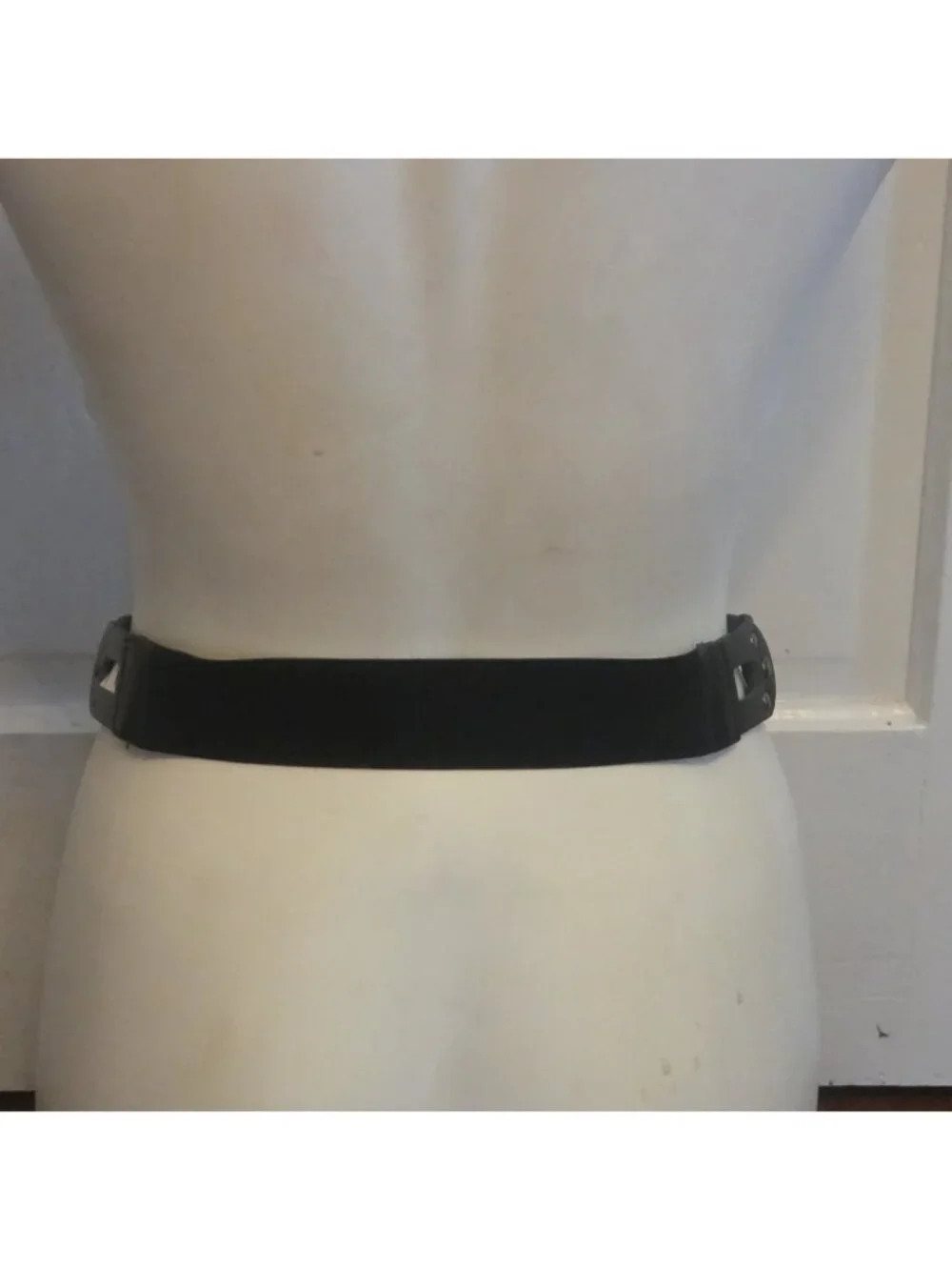 Small/Medium Black Tie Belt Fringe Boho Studded Hipster